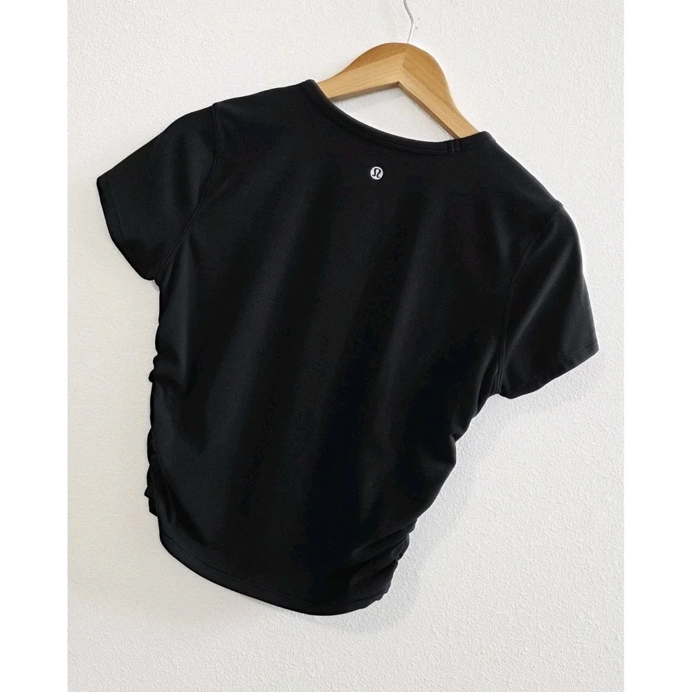 Lululemon All It Takes Nulu Short Sleeve Top Tee Stretch Women's Size 8 Black